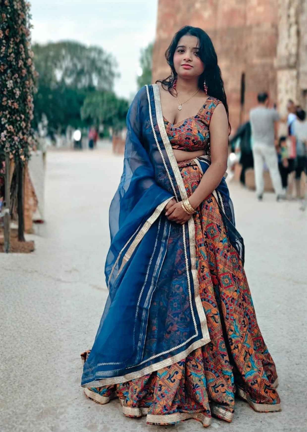 desert bloom mustard satin lehenga - yooneck