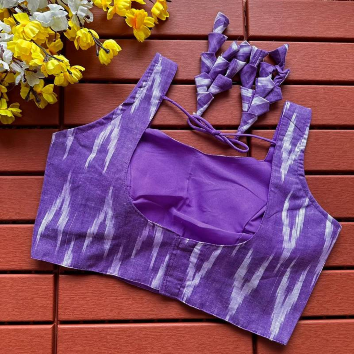 eshani purple ikat cotton blouse