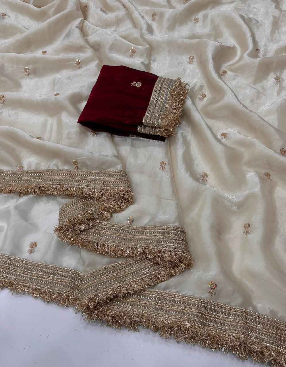 rajrani shwetambara space silk saree - yooneck