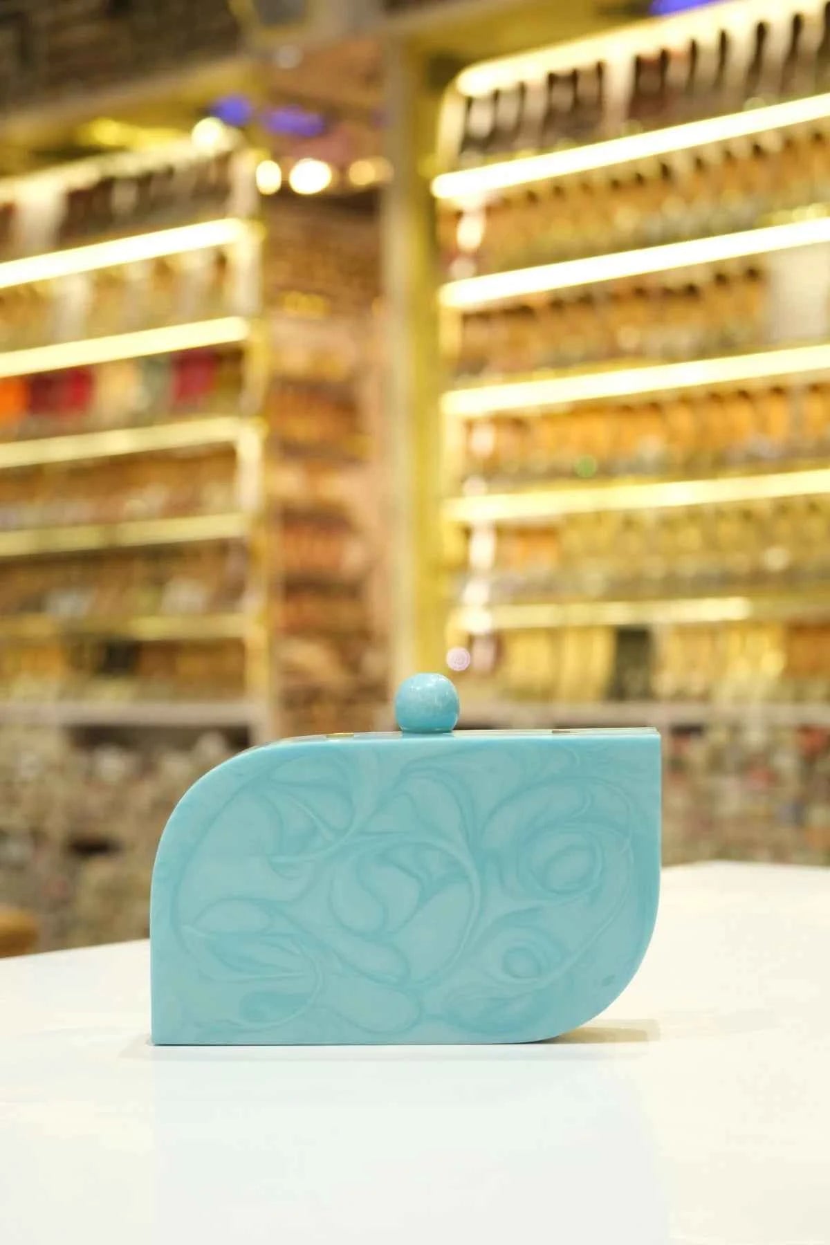 azure bloom marble clutch - yooneck