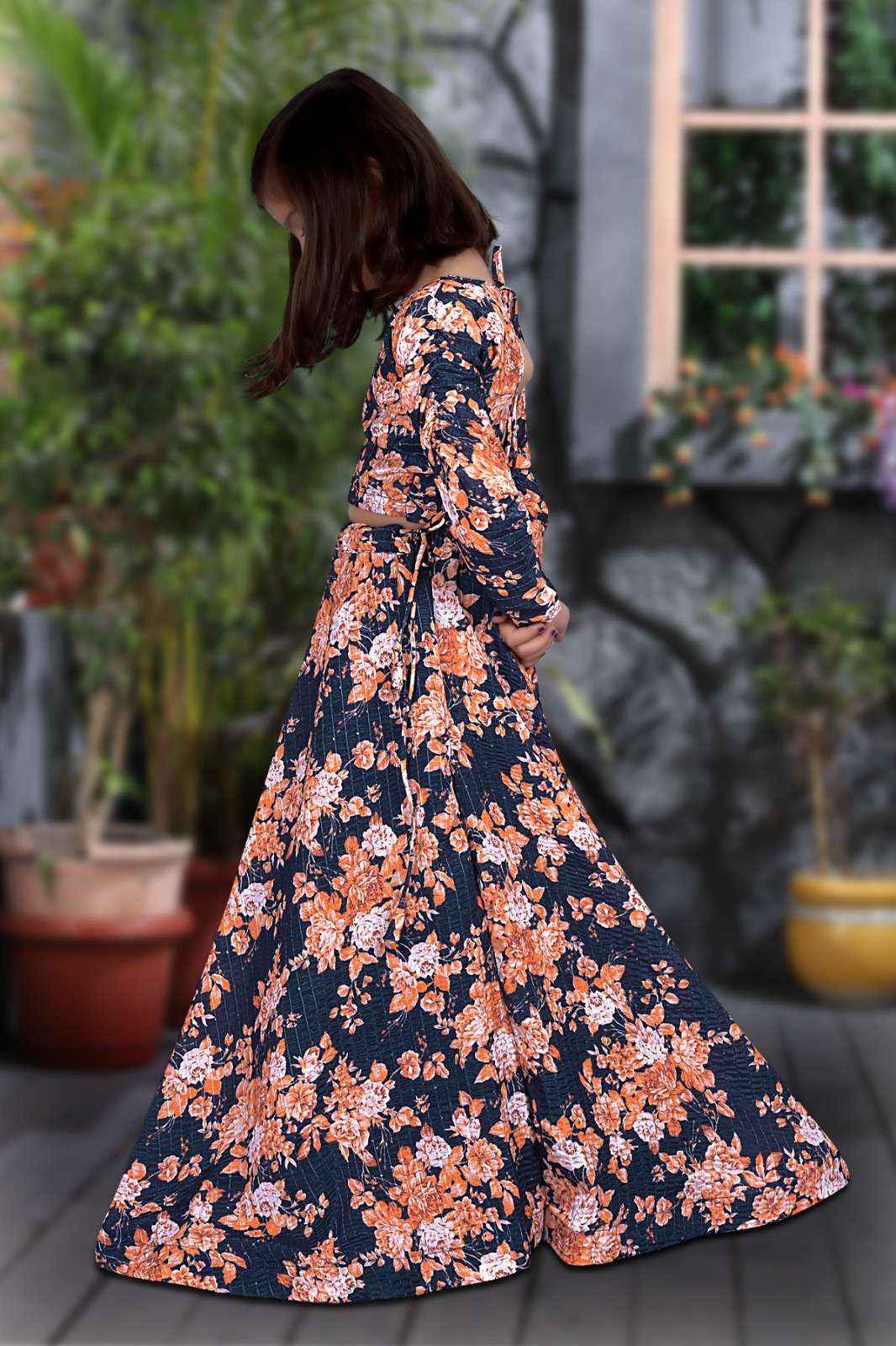 blossom babe vibe floral festive spin lehenga set - yooneck