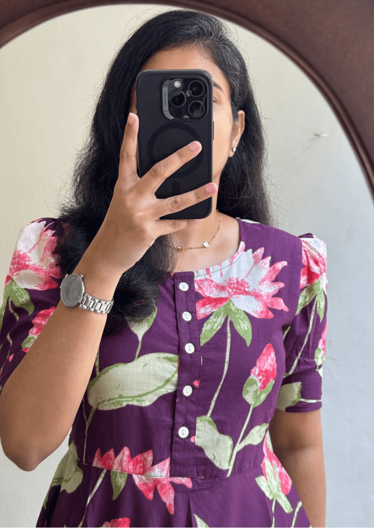 elegant lotus bloom soft cotton floral dress - yooneck