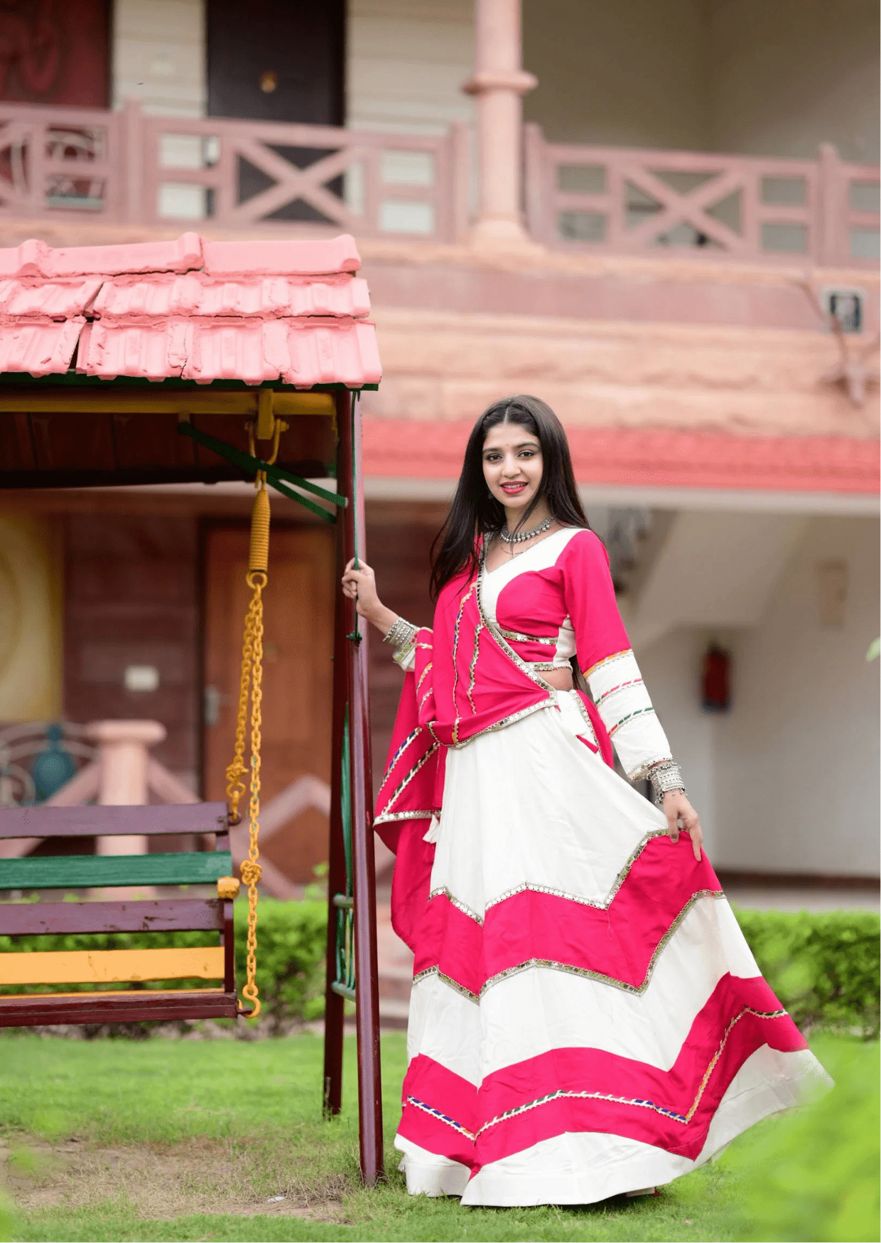 gulnaar rayon cotton lehenga set - yooneck