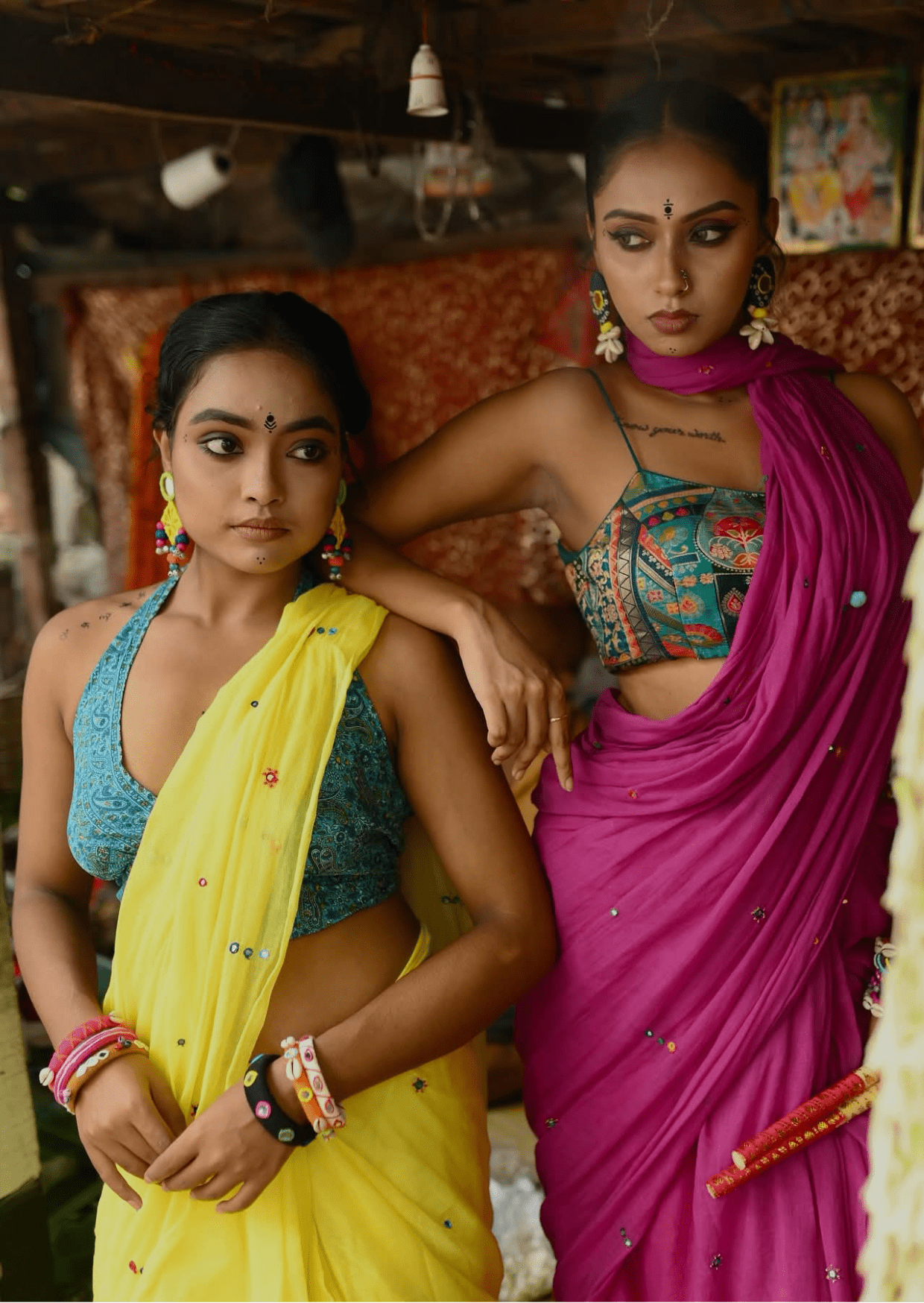 kanika sunbeam pure mul cotton mirrorwork saree - yooneck