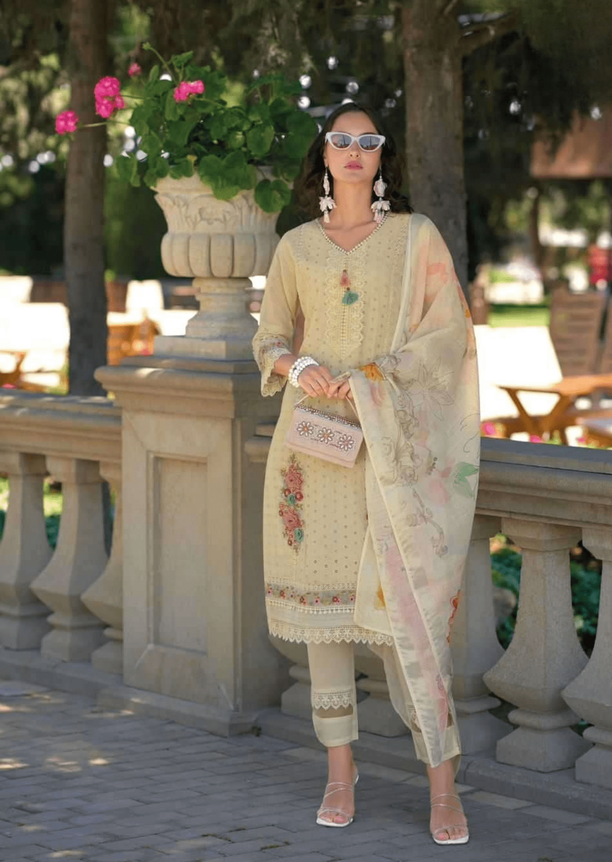 narmeen ivory elegance embroidered lawn suit - yooneck