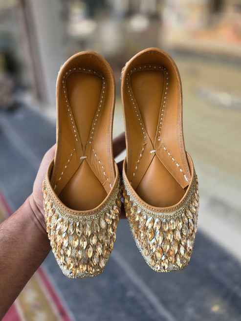 zoya crystal royale gold jutti - yooneck