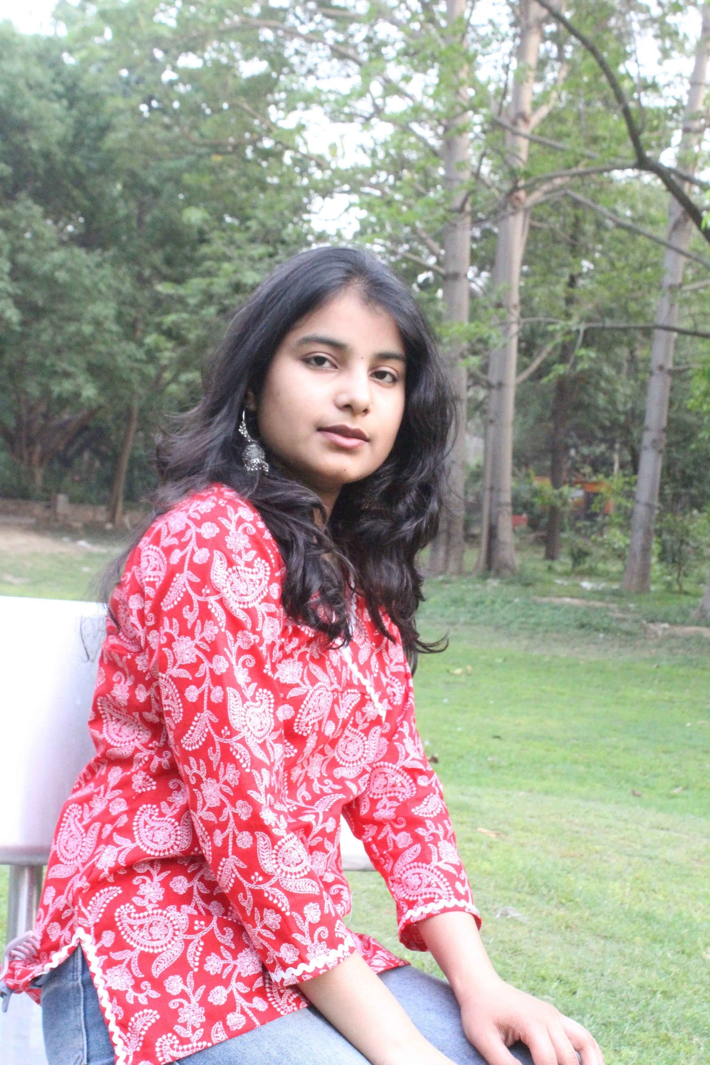 scarlet paisley charm kurti - yooneck