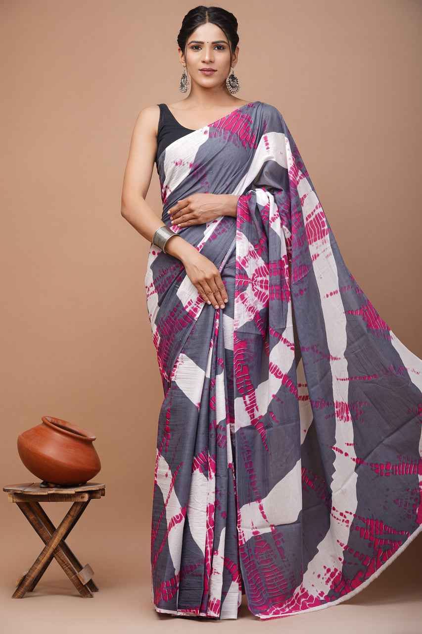 urban mirage tie & twist mulmul cotton saree - yooneck