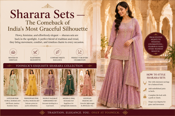 Sharara Sets — The Comeback of India's Most Graceful Silhouette - Yooneck