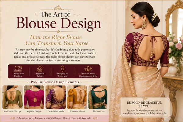 The Art of Blouse Design — How the Right Blouse Can Transform Your Saree - Yooneck