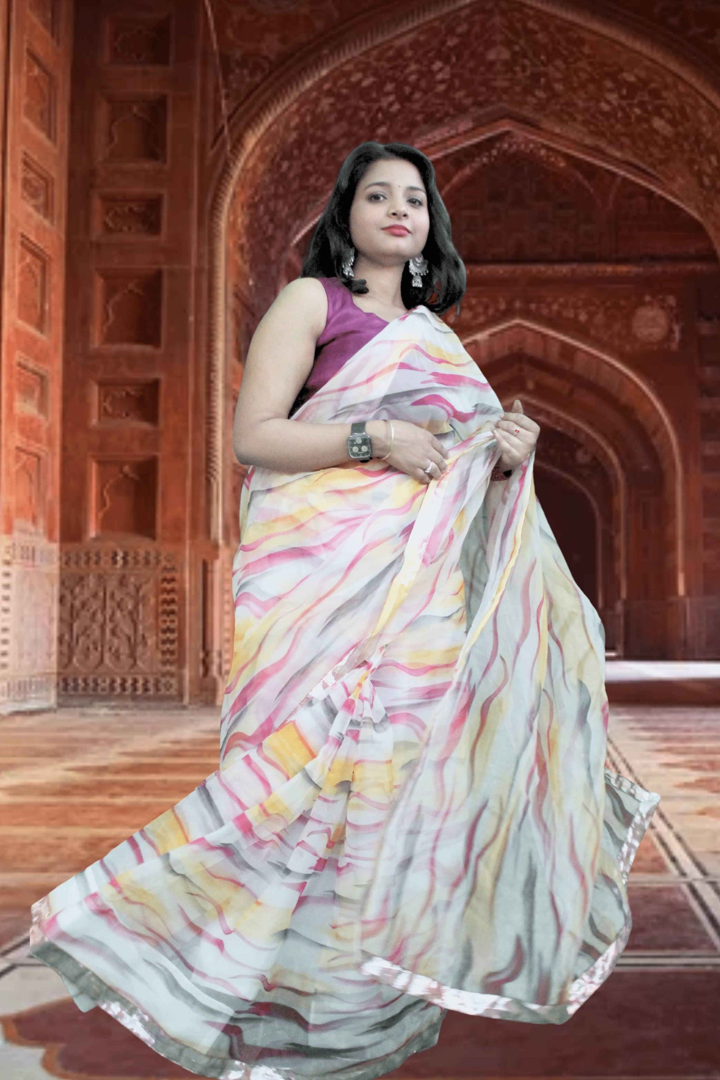 tarang leheriya organza saree with blouse