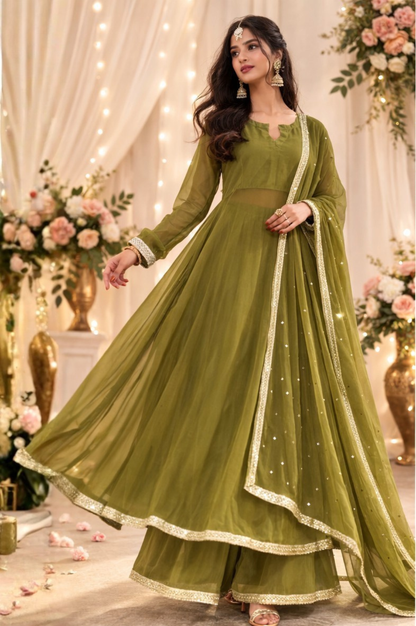 Heena Green Anarkali Suit Set