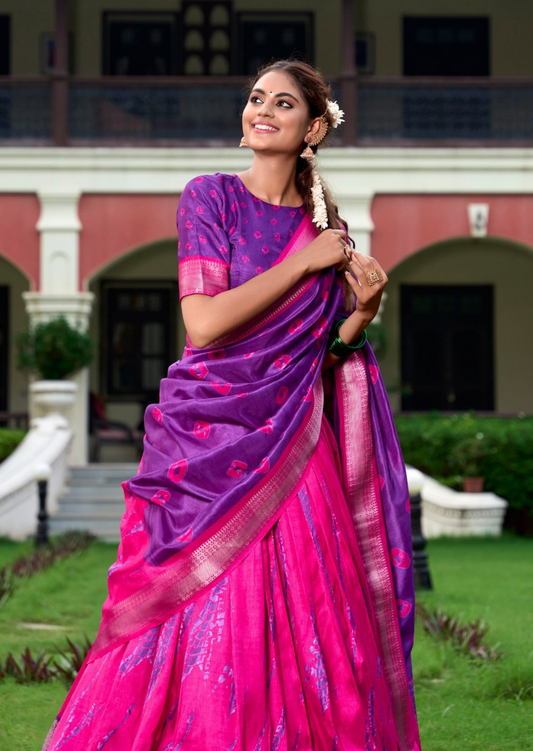 Rangiya Shibori Dola Lehenga Set