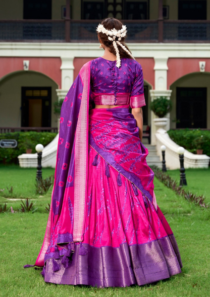 Rangiya Shibori Dola Lehenga Set