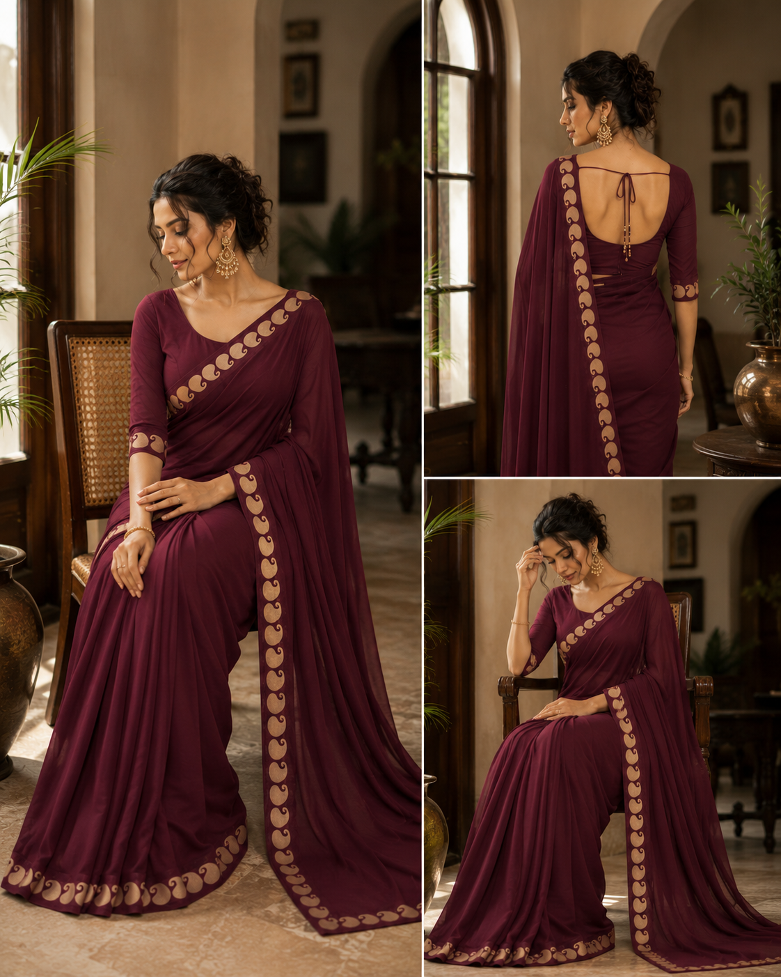 niharika viscose georgette saree - yooneck