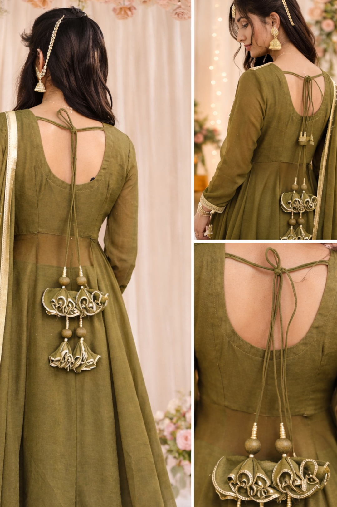 heena green anarkali suit set