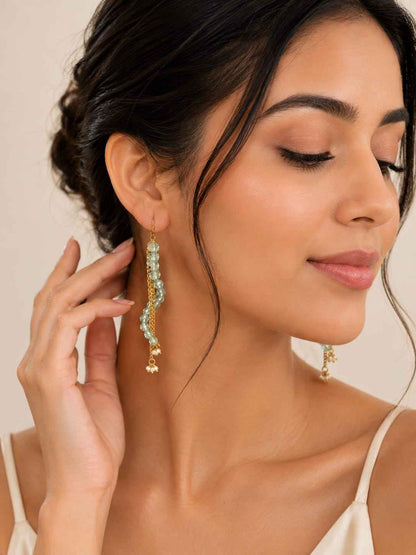 Mint Pearl Cascade Earrings