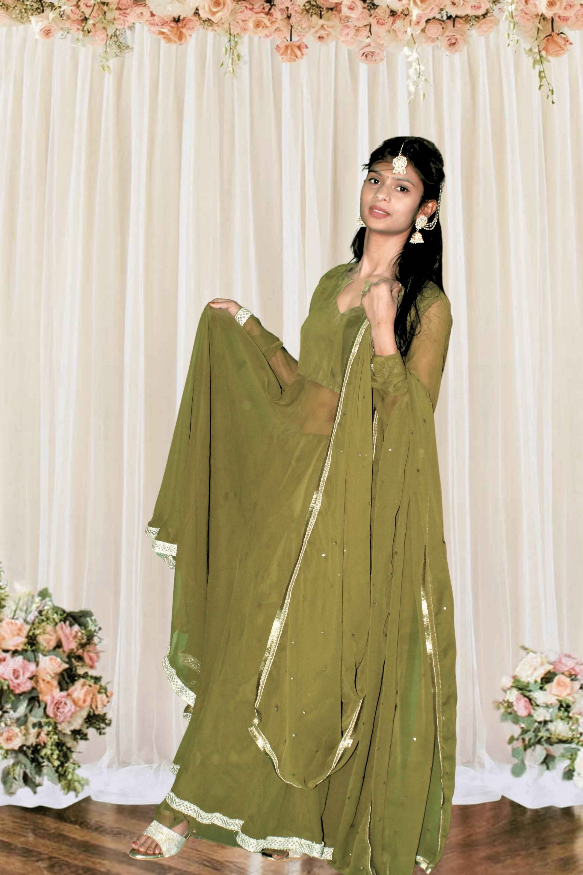 Heena Green Anarkali Suit Set
