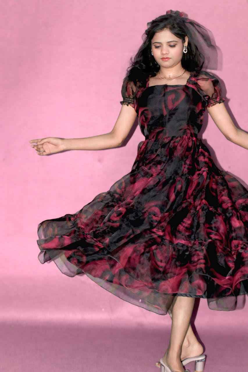 Victorian Glamour Floral Organza Dress
