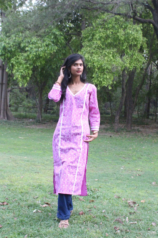Lavender Grace Straight Kurti