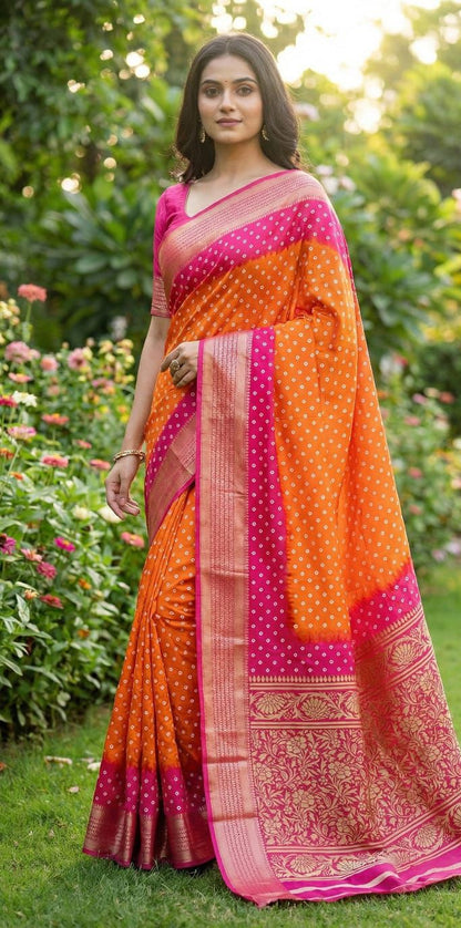 Padmavati Bandhani Dolla Silk Saree