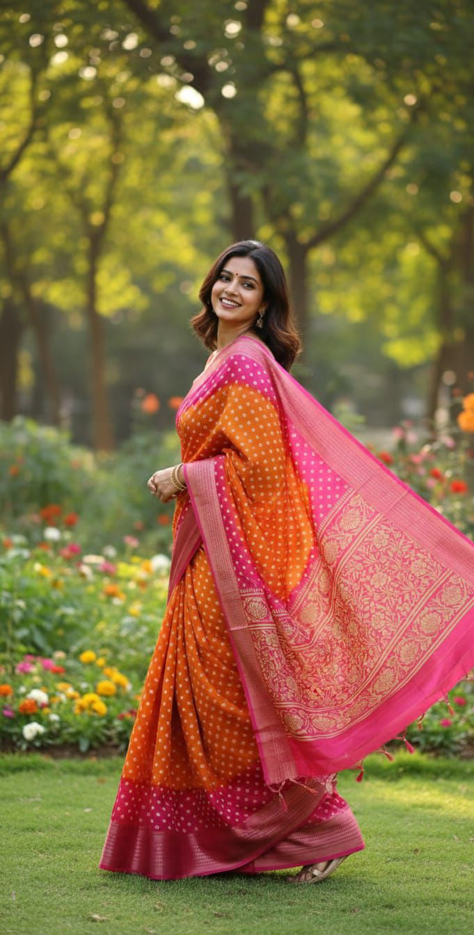 padmavati bandhani dolla silk saree