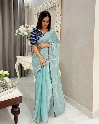 Neelkamal Zimmy Choo Satin Saree