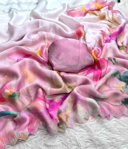 Kaagaz Ke Phool  Maheshwari Silk Saree with Diamond Cutwork Border