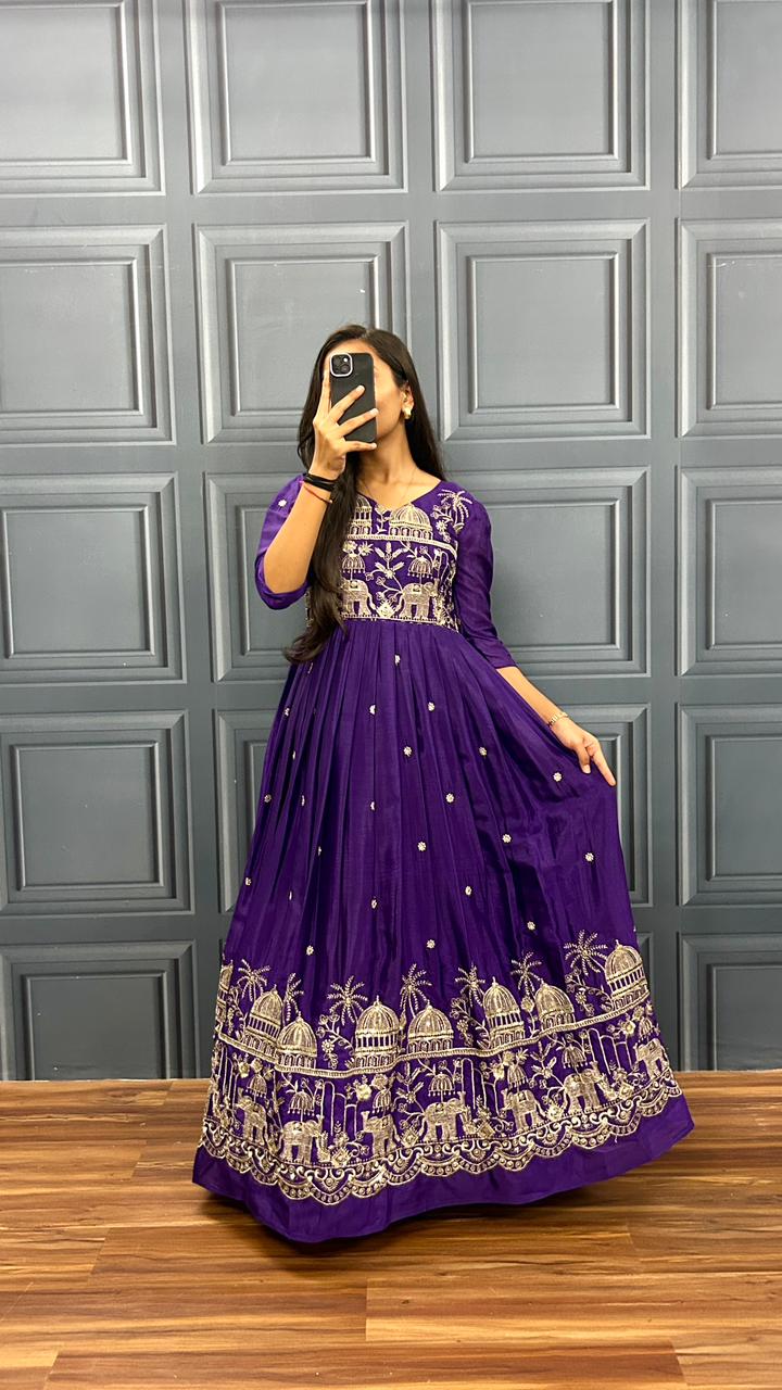 avni royal amethyst gown