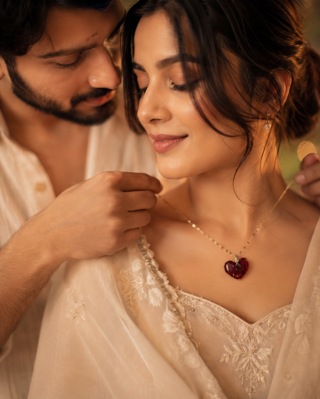 crimson heart keepsake necklace