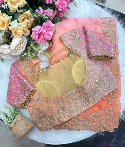 GulAab Pehrava Ombre Designer Saree
