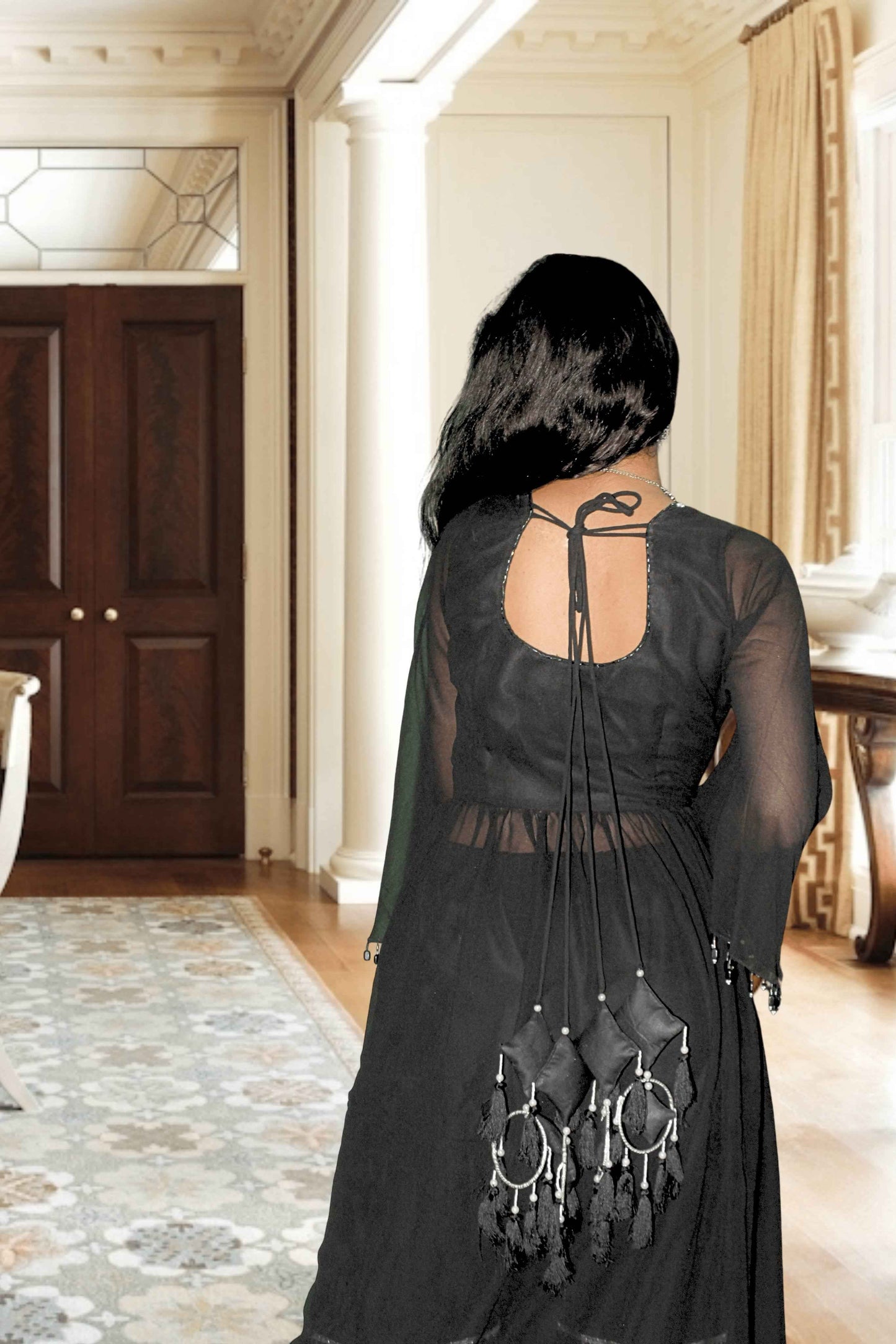 shyama black sharara set