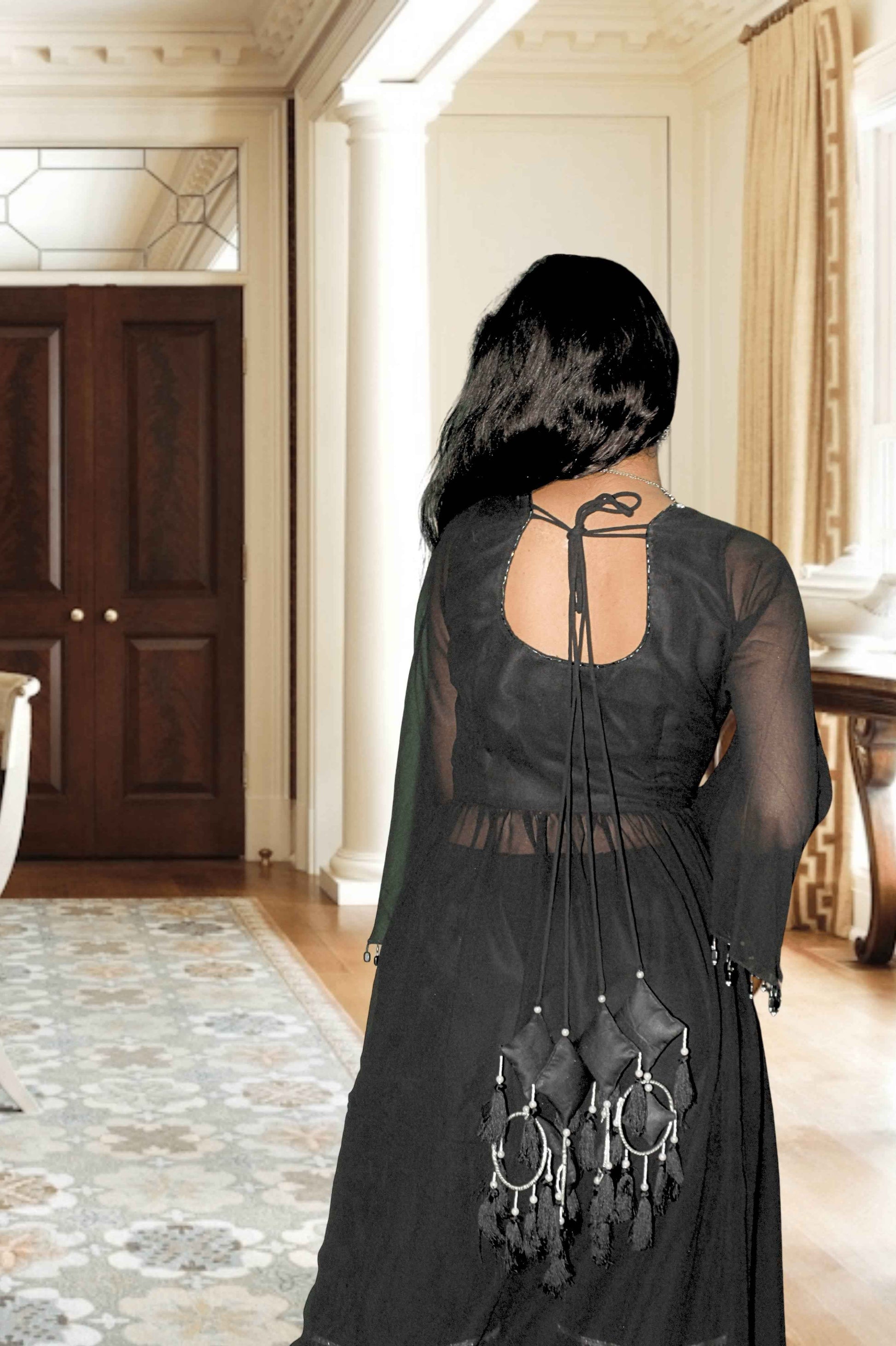 Shyama Black Sharara Set