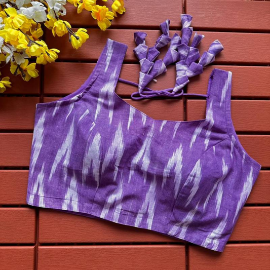Eshani Purple Ikat Cotton Blouse