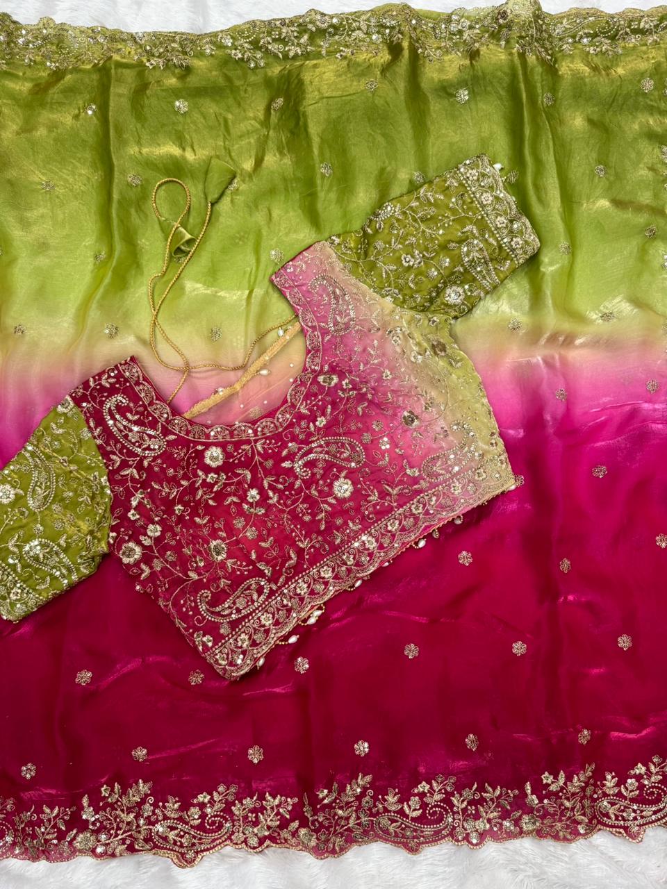 gulharit rangleher designer saree