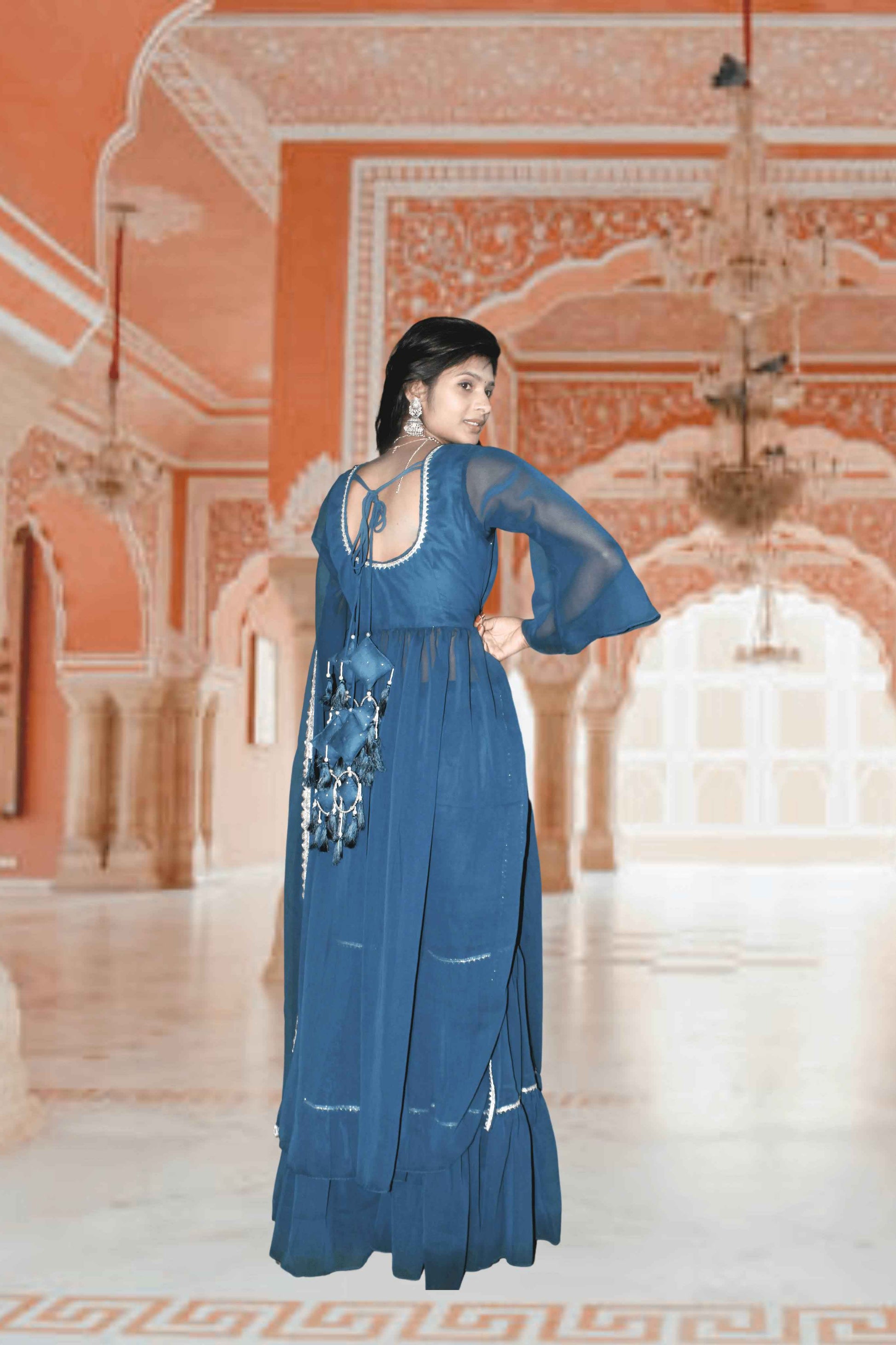 Neelanjali Graceful Blue Sharara Set