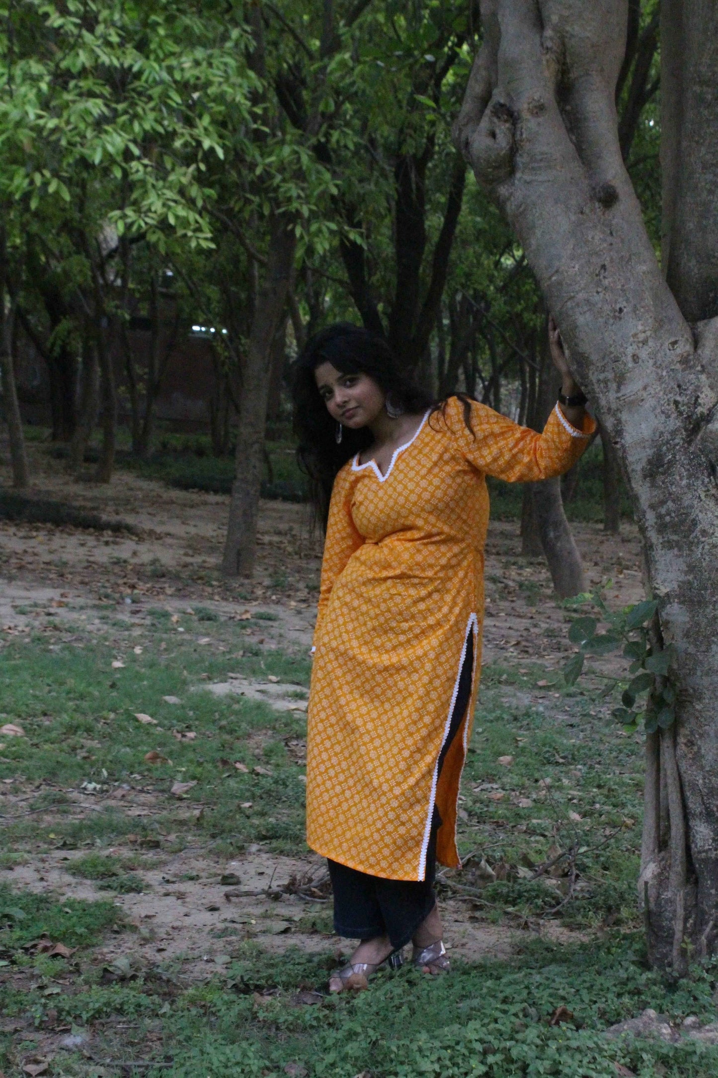 sunshine blossom cotton kurti