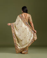 Golden Tissue Weave Saree with Resham, Zardozi, Cutdana & Embroidery Work