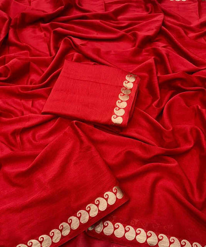 Ruhani Red Viscose Georgette Saree Set - Yooneck