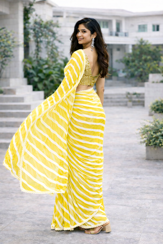 Sunlit Leheriya Georgette Saree