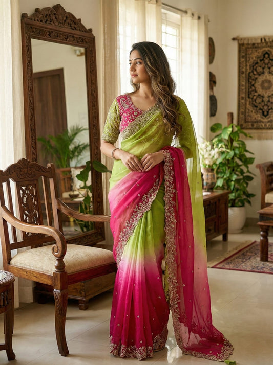 GulHarit RangLeher Designer Saree
