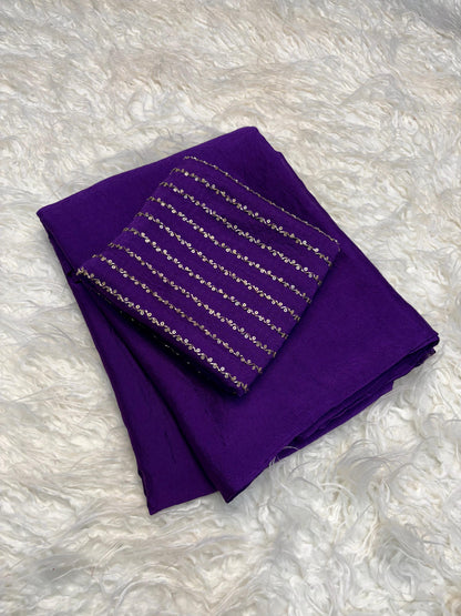 Ishira Amethyst Crush Designer Saree with Heavy Beaded Blouse