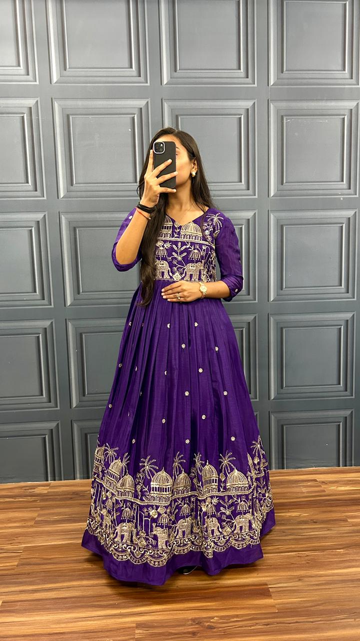 avni royal amethyst gown