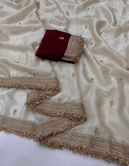 Rajrani Shwetambara Space Silk Saree