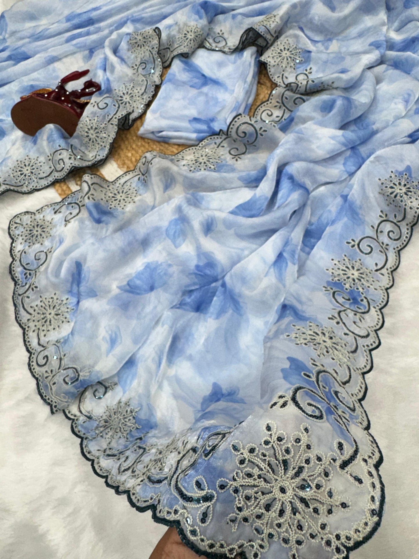 ira devyani embroidered space silk saree