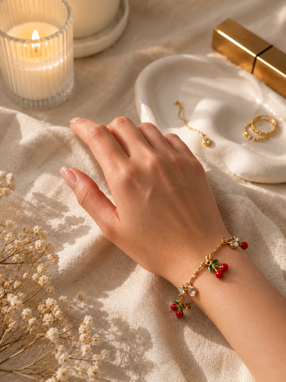 Cherry Blossom Charm Bracelet