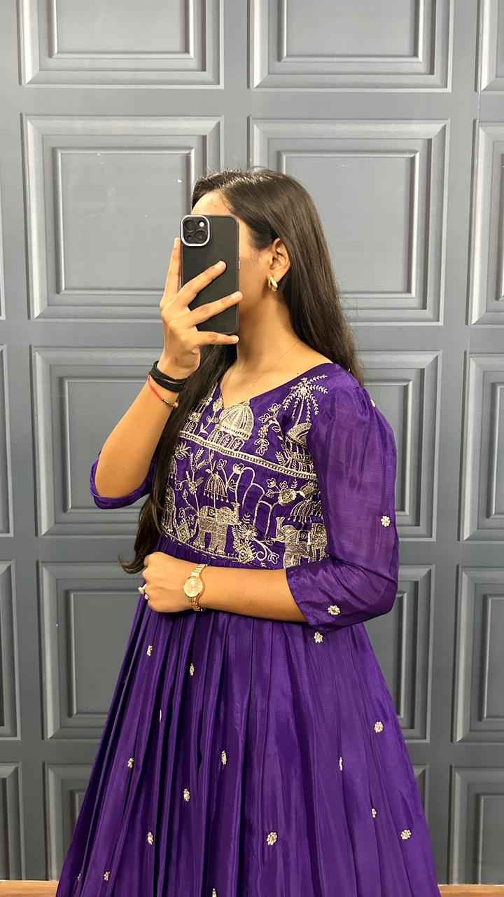 avni royal amethyst gown - yooneck