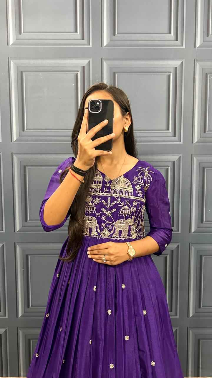 Avni Royal Amethyst Gown - Yooneck