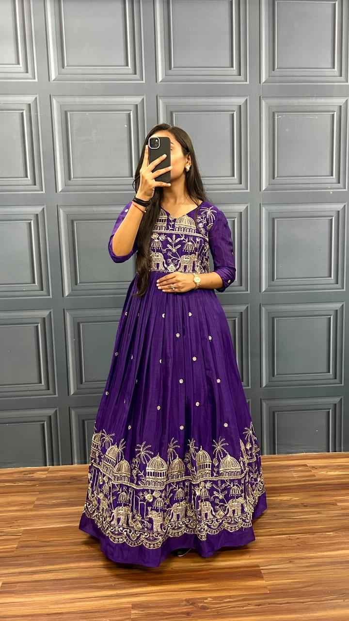 Avni Royal Amethyst Gown - Yooneck