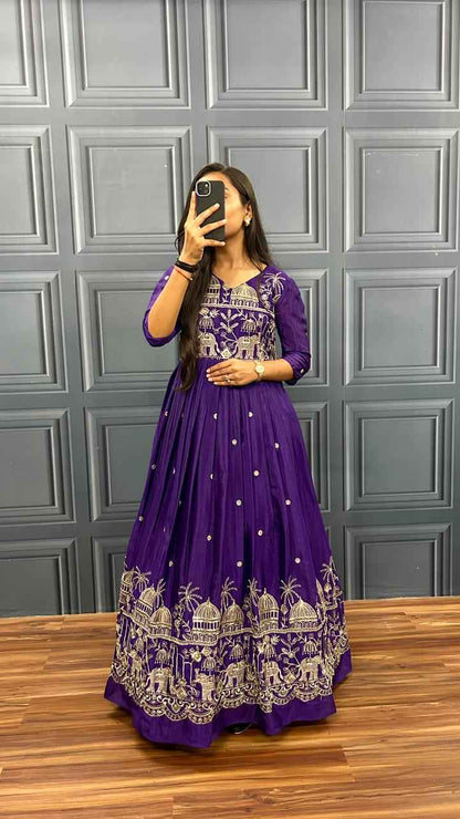 Avni Royal Amethyst Gown - Yooneck